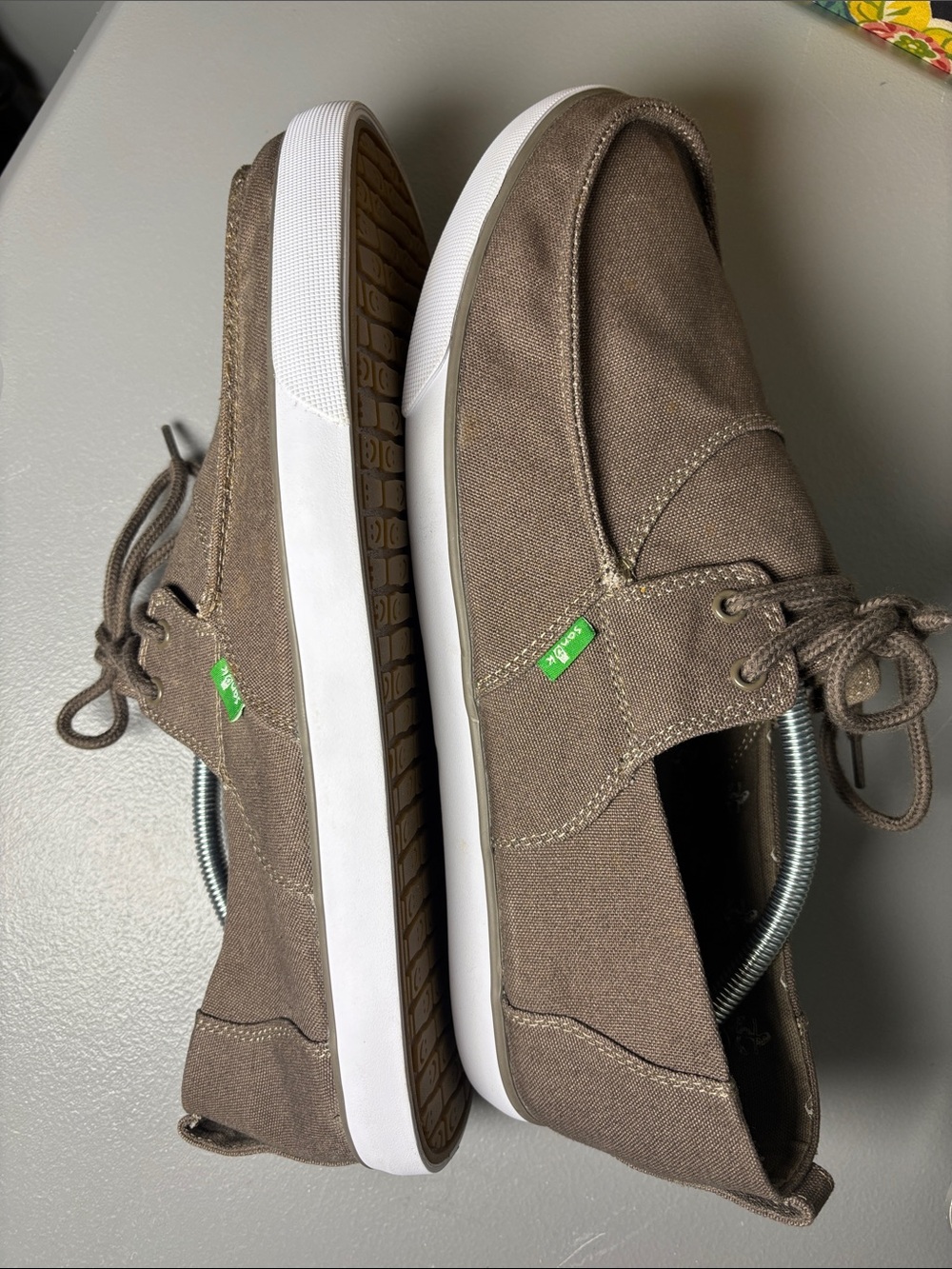 Sanuk Men's Offshore Lace Up Boat Shoes Brown Brindle 13 - Picture 5 of 11
